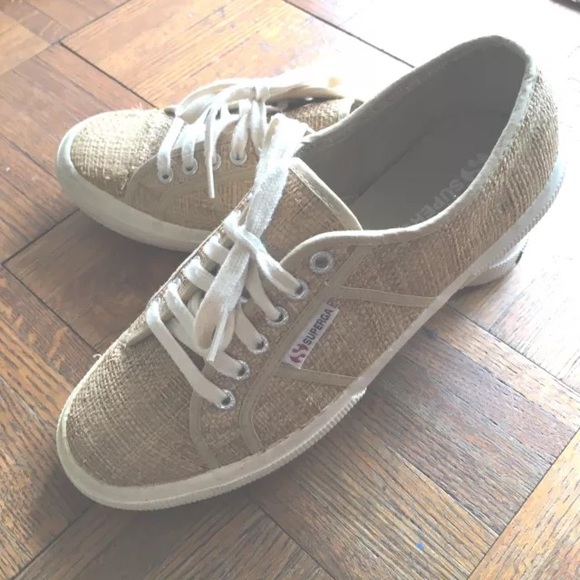 superga cotu raffia sneakers